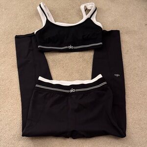 ALO Yoga Black and White Sports Bra Set